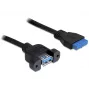 USB 3.0 F/F kábel DeLOCK 83118 0,5m čierny