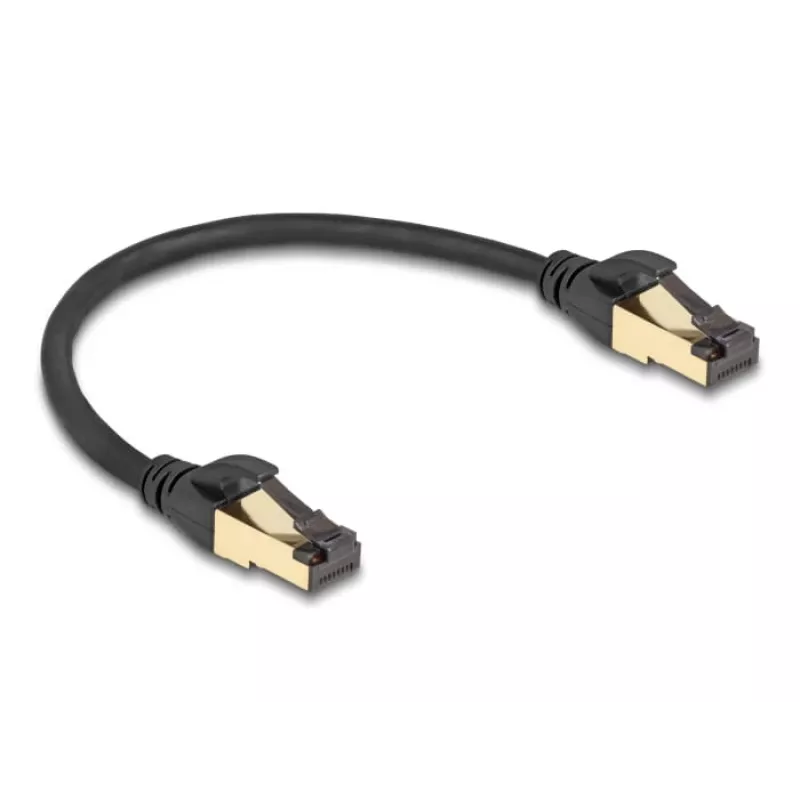 Sieťový kábel DeLOCK RJ45 Cat.6A konektor samec na konektor samec S/FTP 0,3 m čierny