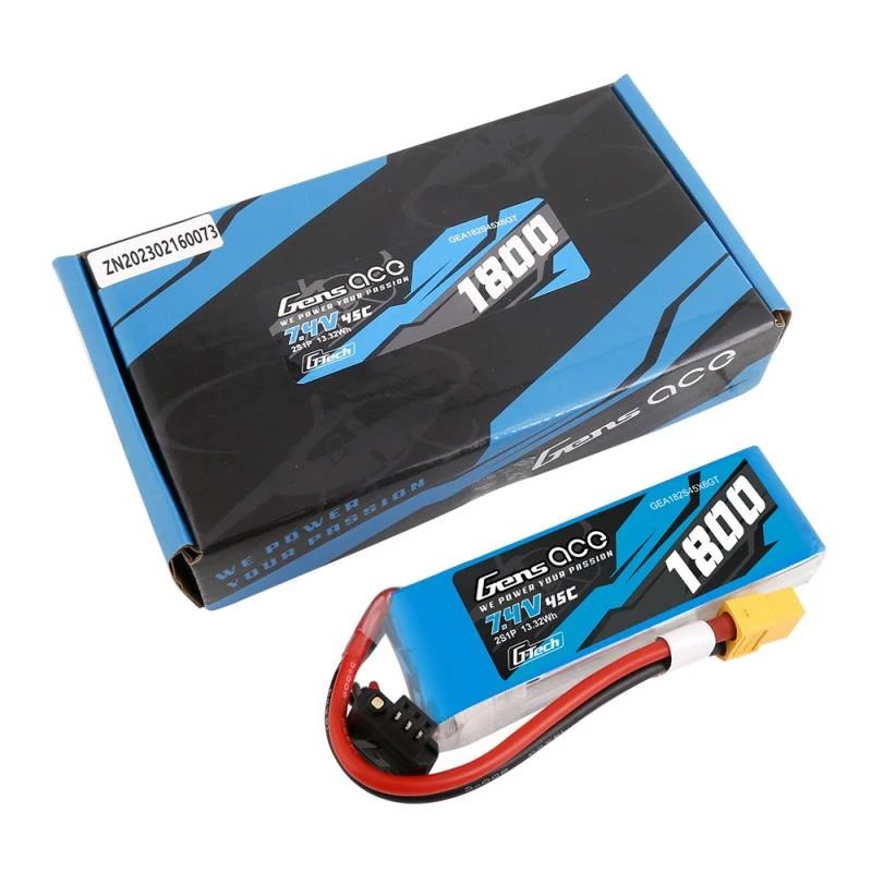 GensAce G-Tech LiPo 1800mAh 7.4V 45C 2S1P XT60 batéria
