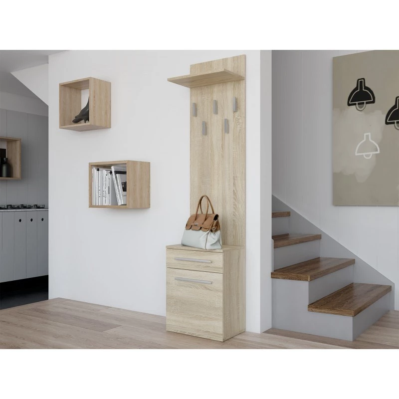 Topeshop DUO WIESZAK SONOMA vešiak na oblečenie dub