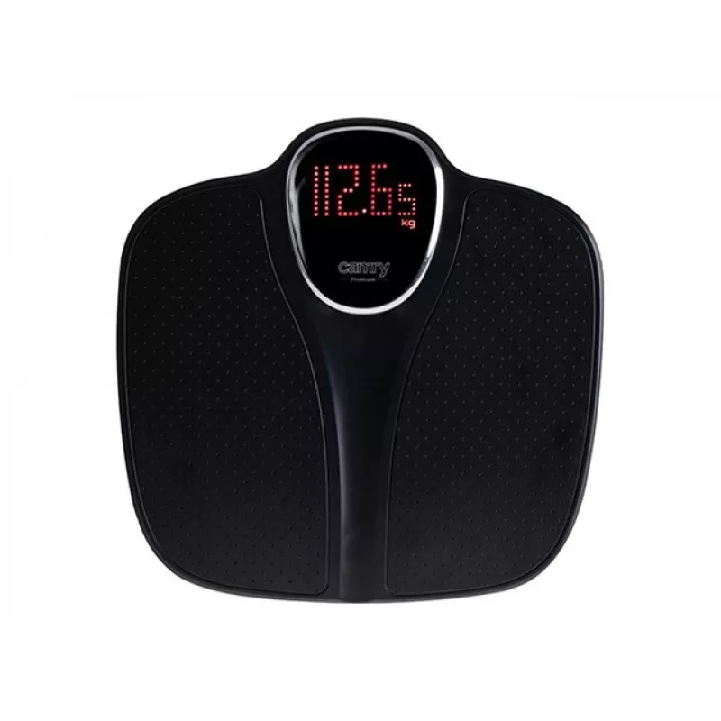 Kúpeľňová váha Camry CR 8171b – maximálna nosnosť 180 kg, presnosť 50 g, meranie BMI, čierna