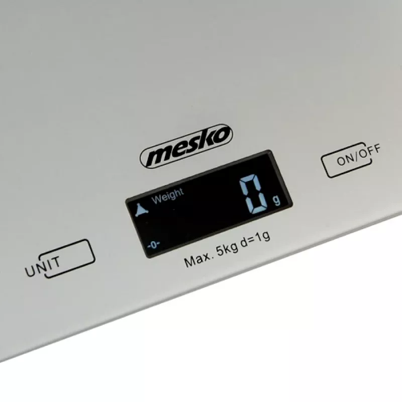 Mesko | kuchynská váha | MS 3145 | maximálna nosnosť 5 kg | dielik 1 g | typ displeja LCD | strieborná