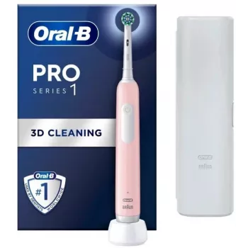 Elektrická zubná kefka Oral-B Pro Series 1 ružová – nabíjateľná, 3D čistiaca technológia
