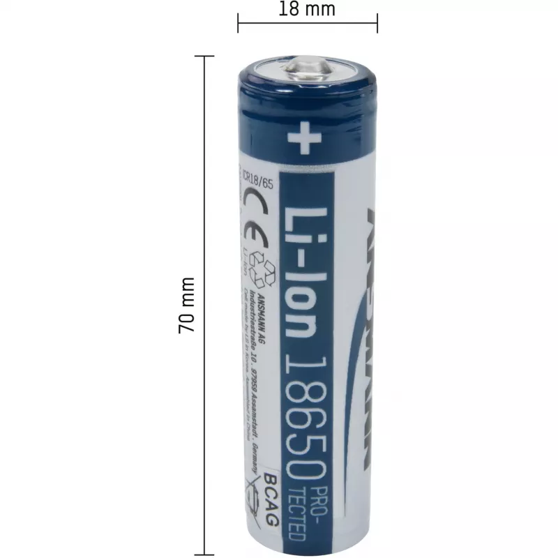 ANSMANN - batéria 18650 - Li-Ion - 2600 mAh - 9,36 Wh - strieborná (1307-0000)