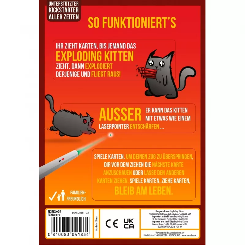 Exploding Kittens - 2-Spieler-Edition, kartová hra