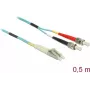 Optický kábel DeLOCK 86566 0,5 m LC ST aqua