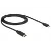 DeLOCK - USB kábel - 5-kolíkový Micro-USB Type-B (samec) - 24-kolíkový USB Type-C (samec) - 1,0 m (USB 3.1) - čierny (83602)