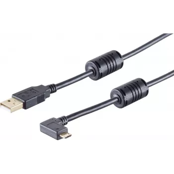 USB kábel S/CONN 13-10001 USB 2.0 1m čierny