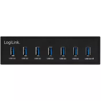 LogiLink USB 3.0 hub, 7-portový 5,25 palca interný, s funkciou rýchleho nabíjania - hub - 6 x SuperSpeed USB 3.0 + 1 x SuperSpeed USB 3.0 (nabíjanie)