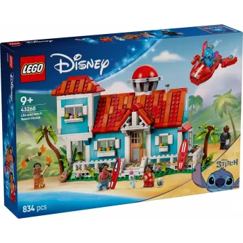 LEGO Disney Set 43268 Plážový dom – modulárny dom na stavanie, 834 dielov, 5 minifigúrok, vek 9+