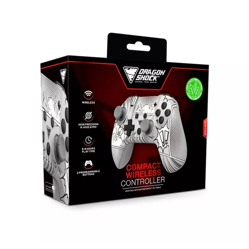 DragonShock PopTop Compact, gamepad, Nintendo Switch, tlačidlo Späť, D-Pad, tlačidlo Home, tlačidlo Reset, bezdrôtový, Bluetooth, USB Type-C