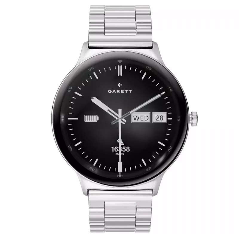 Smartwatch Garett Quantum — nerezová oceľ strieborná