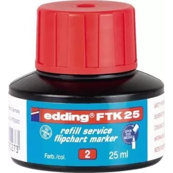 Náplň atramentu pre fixku Edding FTK 25, červená náplň atramentu 25 ml, kompatibilná s edding 380/383