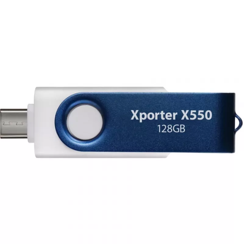 USB flash disk PATRIOT Xporter X550 128 GB, Dual-Interface USB-A a USB-C 3.2 Gen 1, modrý/biely