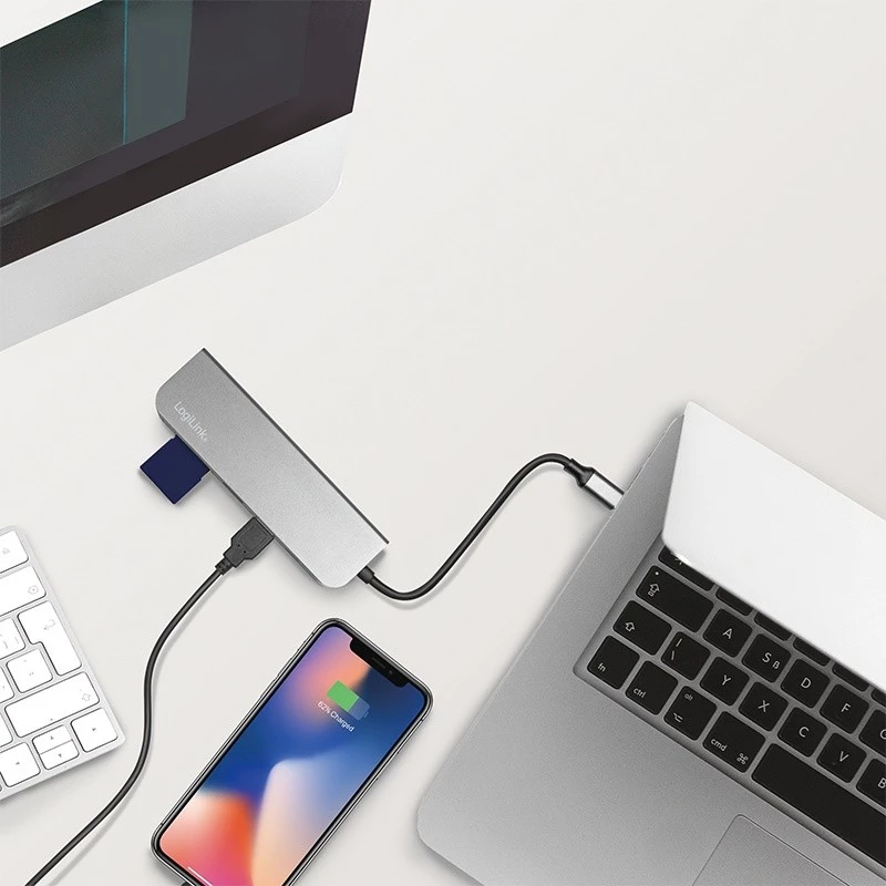 LogiLink UA0343 USB-C multiport hub hliník USB 3.2 2nd Gen Mult