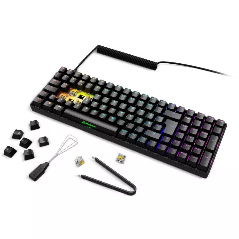 Sharkoon Skiller SGK50 S2 čierna DE-layout Gateron Yellow klávesnica