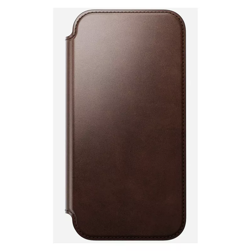 Puzdro na telefón Nomad Modern Leather Folio pre iPhone 17 Pro Max — hnedá, koža, 6,3