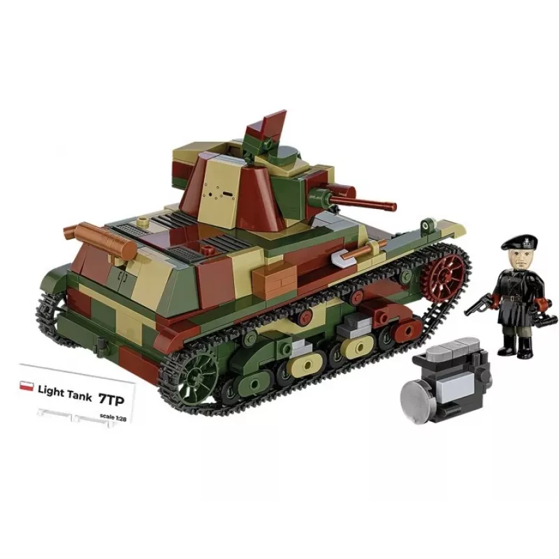 Cobi stavebnice ľahký tank 7TP model, 669 dielov, COBI-2661