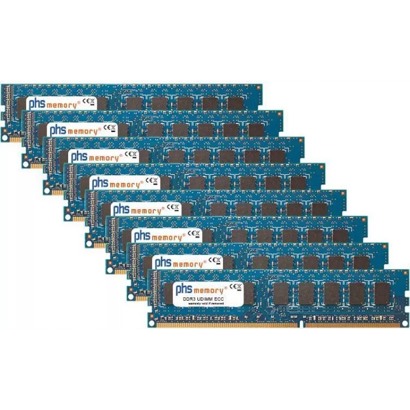 PHS-memory 64GB (8x8GB) Kit RAM pamäť pre Apple Mac Pro Eight Core 2.26GHz (Early 2009) DDR3 UDIMM ECC 1066MHz (SP125180)