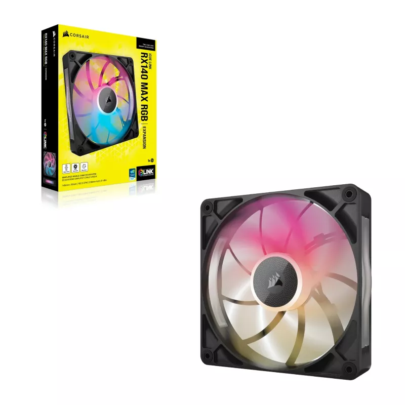 Ventilátor Corsair iCUE LINK RX140 MAX RGB 14 cm čierny 300–1600 ot/min