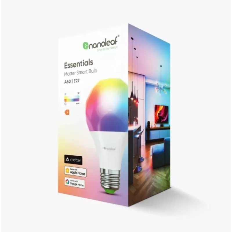 Essentials Smart A60 žiarovka E27 Matter 9W 806Lm RGBCW 2700-6500K | E27 | 8,5 W | RGBCW | Bluetooth, Thread