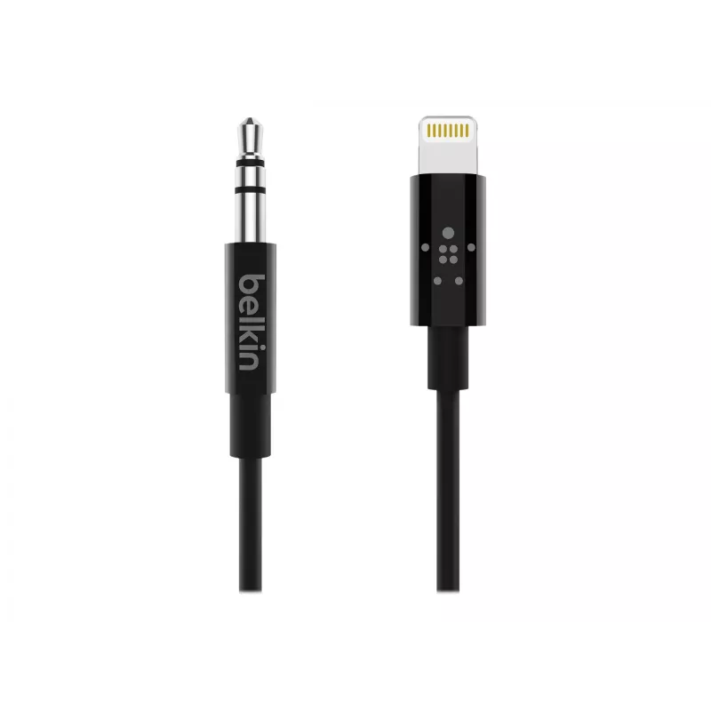 Belkin kábel Lightning na konektor slúchadiel - Lightning samec na stereo mini konektor samec - 91.4 cm - čierny - pre Apple iPhone (Lig