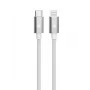 TB kábel USB-C - Lightning braided 1m, strieborný