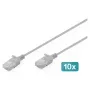 Patch kábel DIGITUS CAT 6 U-UTP tenký 1,5 m, sivý, balenie 10 ks