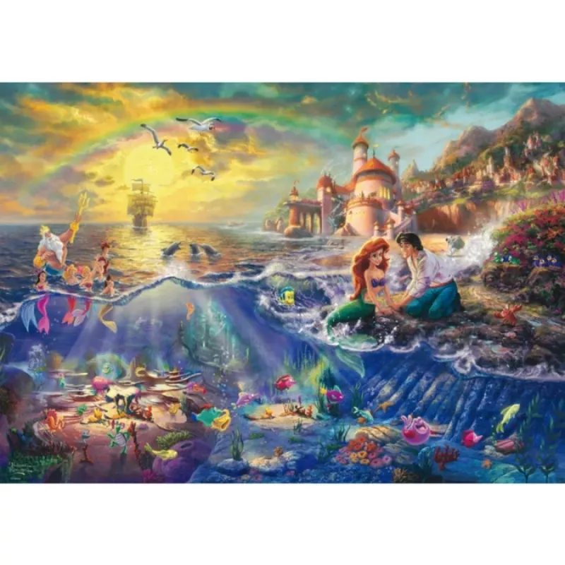 Schmidt Spiele 59479 Thomas Kinkade: Disney Malá morská víla Ariel puzzle, 1000 dielikov, 69,3 x 49,3 cm, kreslené filmy