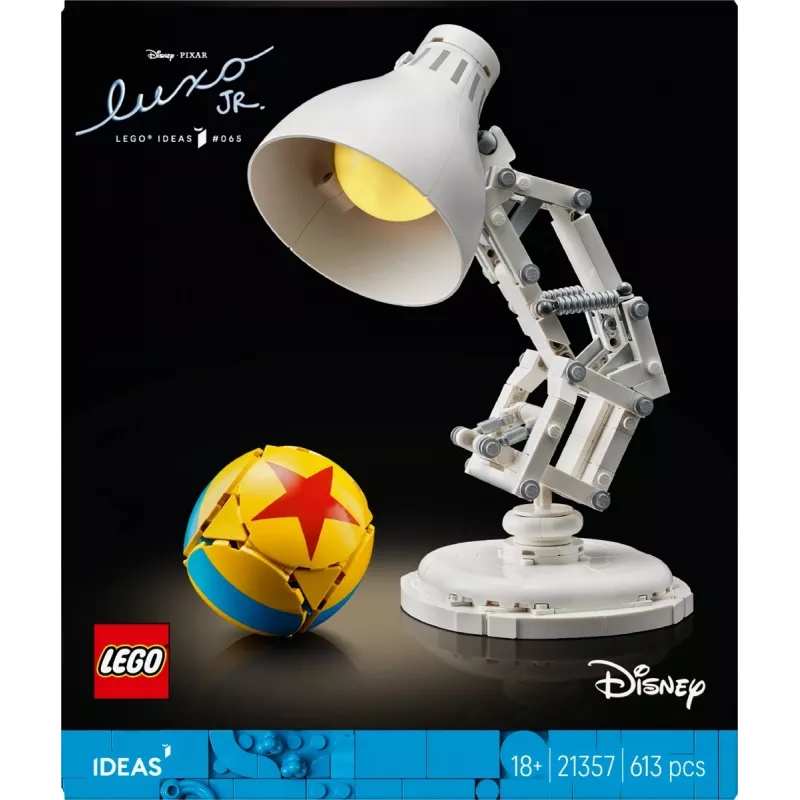 Stavebnica LEGO Ideas model 21357 — Luxo Jr., 613 dielov, 290×140×110 mm