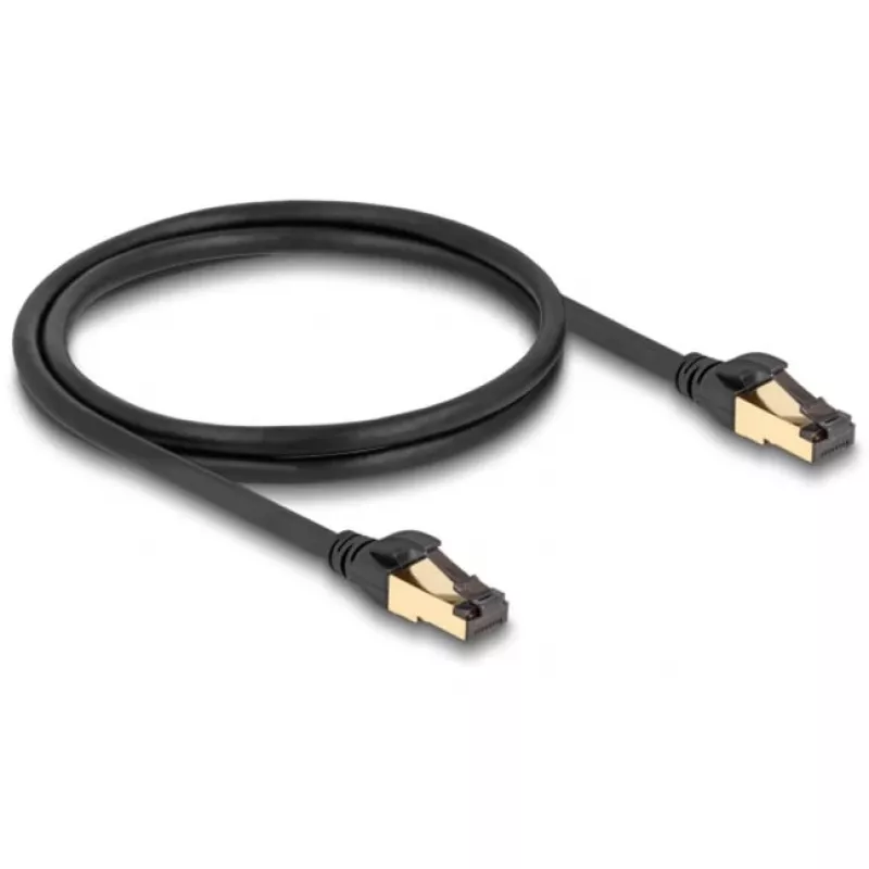 Sieťový kábel DeLOCK RJ45 Cat.6A konektor samec-konektor samec S/FTP 1m čierny