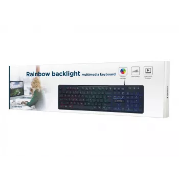MULTIMEDIÁLNA KLÁVESNICA USB ENG/ČIERNA KB-UML-02 GEMBIRD