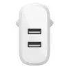 Belkin BOOST CHARGE - napájací zdroj - 24 watt - QC 3.0 - 2 výstupné konektory (USB) - biely (WCB002VFWH)