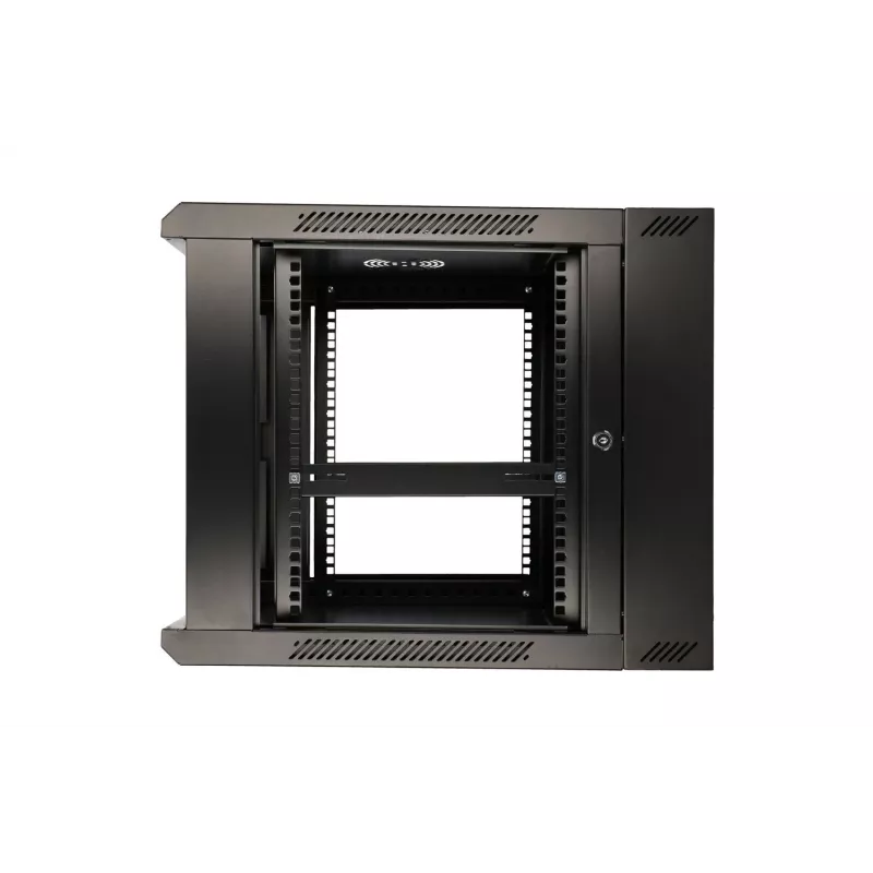 Extralink racková skriňa 9U 600x600 AZH čierna nástenná, výklopná
