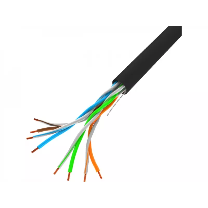 LANBERG sieťový kábel U/UTP Cat5e LCU5-10CC-0305-BK 305 m, 24 AWG CCA, 5 mm, PVC plášť, čierny