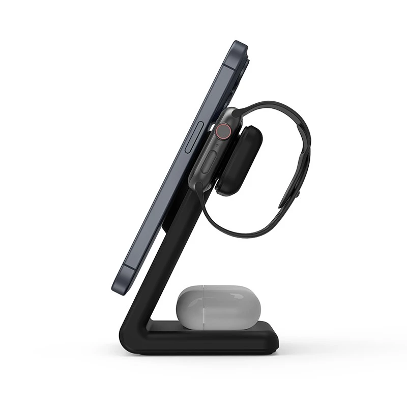 Indoor nabíjačka Crong CRG-MSPS-BLK smartwatch čierna Lightning USB bezdrôtová