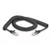 DeLOCK RJ45 špirálový kábel, samec – samec, Cat.5e, 2 m, čierny