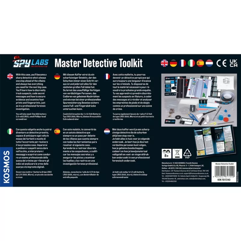 Spy Labs Incorporated Master Detective Toolkit V1, detektívne sady medzinárodná verzia