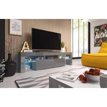Cama TV stojan TORO 158 sivý/sivý lesklý