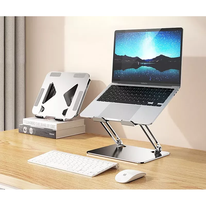 Stojan na notebook MEDIA-TECH MT2661 — výškovo nastaviteľný, skladací hliníkový dizajn pre notebooky do 17