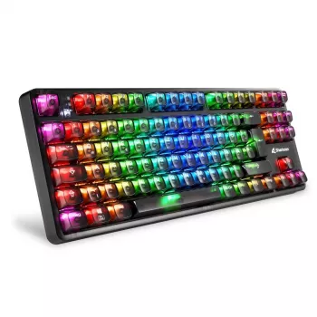 Mechanická herná klávesnica Sharkoon Crystal Shark čierna DE s RGB podsvietením