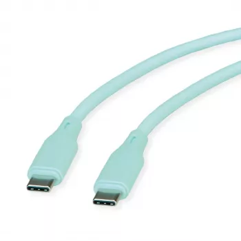ROLINE USB 2.0 kábel C-C ST/ST silikónový 60W 1m zelený - kábel - digitálny/dátový (11.02.9125)
