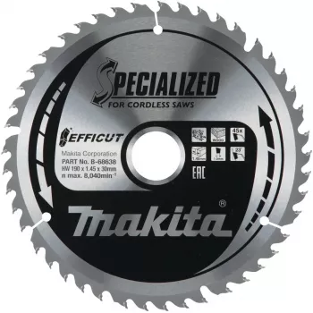 Makita Efficut – kotúč na okružnú pílu – na drevo, kov – 190 mm – 45 zubov (B-68638)