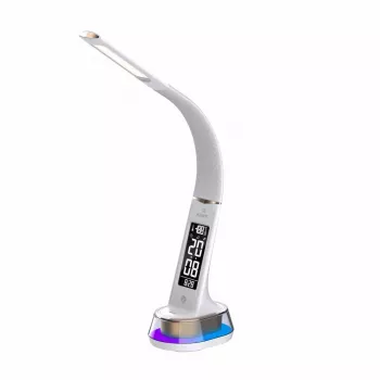 Stolná lampa Hawk HW-LAMP05 biela LED nastaviteľná — kompaktná LED pracovná lampa s nastaviteľným ramenom