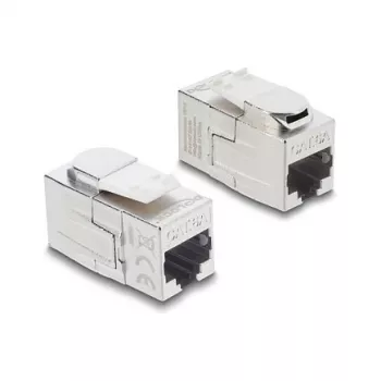 Keystone spojka DELOCK RJ45 konektor samica na RJ45 konektor samica — inline sieťový spojovací člen (model 90796)