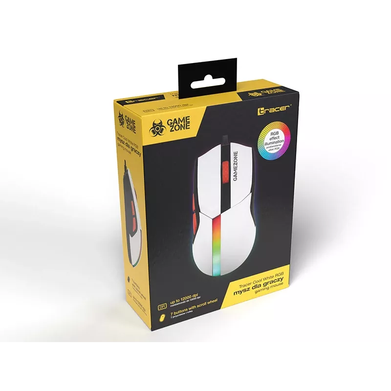 Myš Tracer 47417 Gamezone Cool White RGB USB