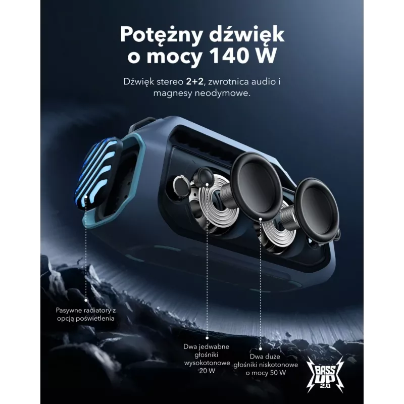 Soundcore Boom 2 Plus modrá