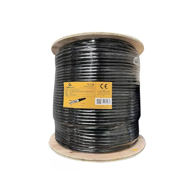Sieťový kábel Gembird FPC-6004GE-SO-OUT 305 m Cat6 F/UTP čierny