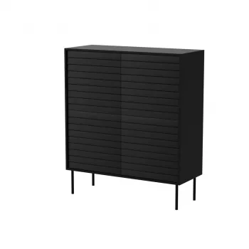 Komoda cama meble CORTINA 102x40x118 cm, čierna, korpus drevotrieska, 16 mm, dvere 18 mm