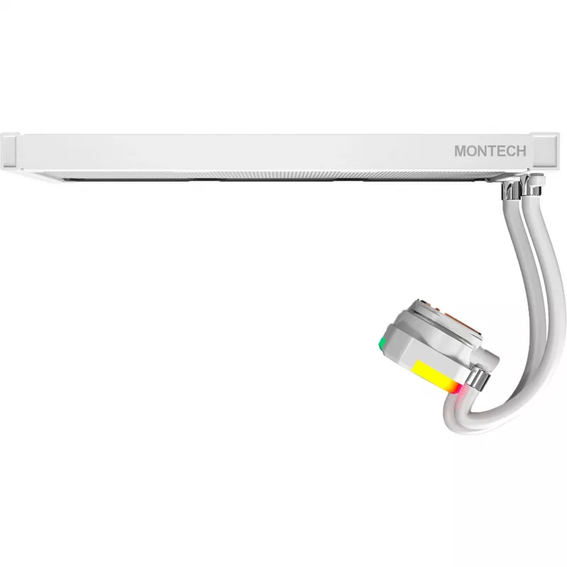 360mm Radiátor Montech HyperFlow ARGB 360 White — 360mm radiátor kvapalinového chladenia pre PC